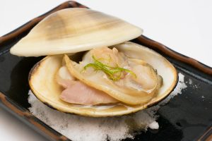 旨味溢れ出る 蛤 ハマグリ が旬です 赤酢と炙りが自慢の築地の寿司屋